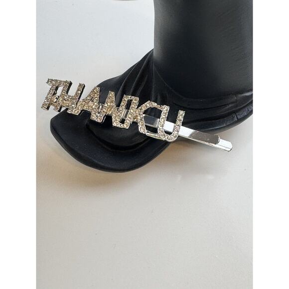Rhinestones THANKU Hairpin, J-01 - Picture 1 of 10